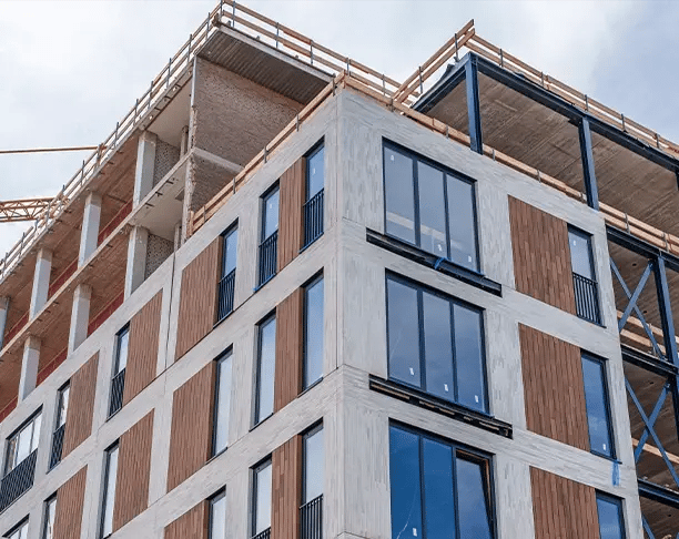 Prefab gevelelementen van Vront® bij De Componist Kerkrade bouwplaats